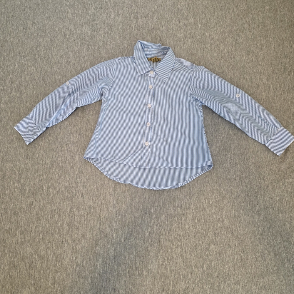 MONA LISA Light Blue Pinstripe Button-Down Shirt